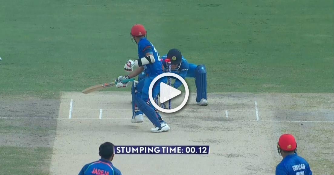 MS Dhoni inflicts a 00.12 second stumping against Afghanistan MS Dhoni inflicts a 00.12 second stumping against Afghanistan