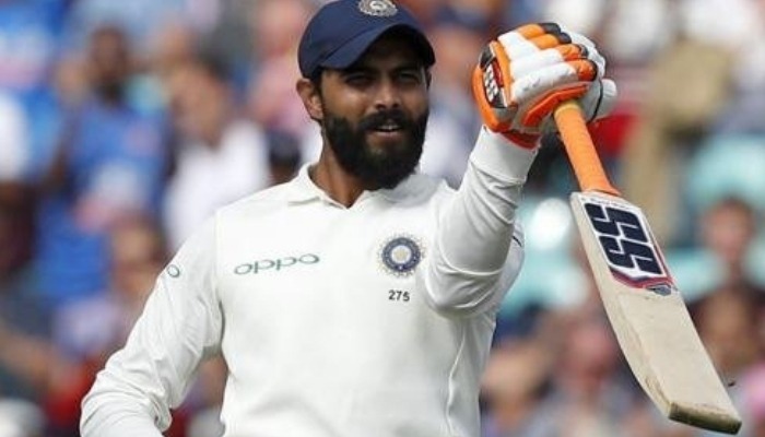 watch ravindra jadejas brand new sword celebration after getting 9th test fifty WATCH: Jadeja's 'brand new' sword celebration after getting 9th Test fifty