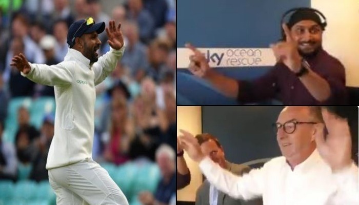 watch following dhawans moves harbhajandavid lloyd do bhangra in commentary box WATCH: Following Dhawan's moves, Harbhajan & David Lloyd do Bhangra in commentary box