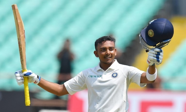 Prithvi Shaw's maiden century strengthens India; IND - 232/3 at tea
