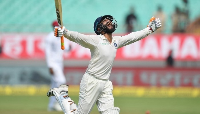 watch after waving his sword heres how jadeja celebrated his maiden ton WATCH: After waving his 'sword', here's how Jadeja celebrated his maiden ton