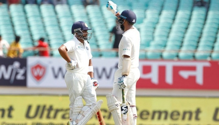 ind vs wi 1st test shaw pujara power india with repsective fifties ind 1331 at lunch Shaw, Pujara power India with respective fifties; IND - 133/1 at lunch