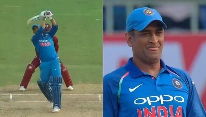 watch dhoni takes out his tounge smiles like a baby after hitting a huge six WATCH: Dhoni takes out his tongue, smiles like a baby after hitting a huge six