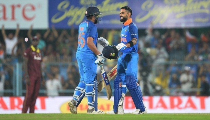 india vs west indies 1st odi kohli rohit tons guide india to 8 wicket victory Kohli, Rohit tons guide men in blue to 8-wicket victory