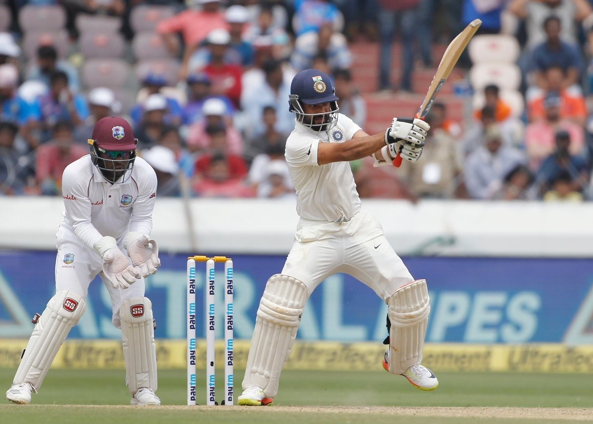 india vs west indies 2nd test day 2 after prithvis show west indies bowlers take control ind 1734 at tea After Prithvi's show, West Indies bowlers take control; IND - 173/4 at tea