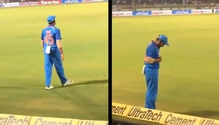 watch rohit sharmas selfless gesture during 4th odi breaks the internet WATCH: Rohit Sharma's selfless gesture during 4th ODI breaks the internet