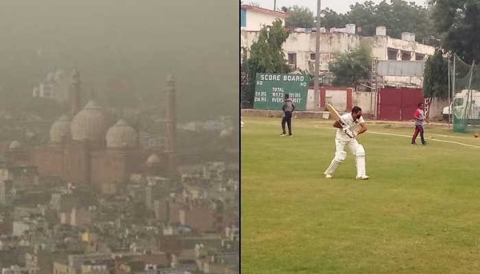 delhi air impacts ranji game mumbai players wear mask gambhir tweets bad air picture Delhi air impacts Ranji game: Mumbai players wear mask, Gambhir tweets bad air picture