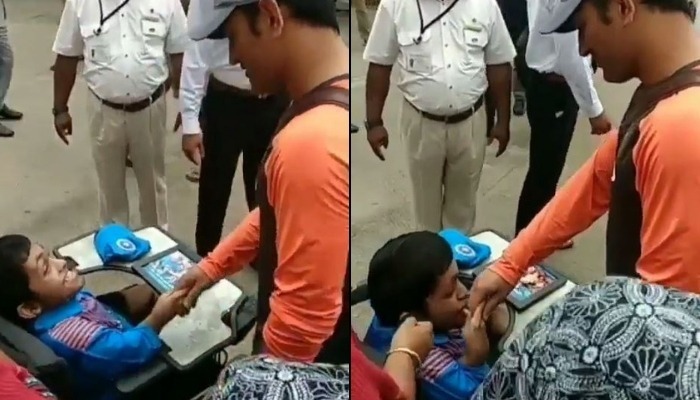 watch ms dhoni wins heart of a handicapped fan video goes viral WATCH: MS Dhoni wins heart of a handicapped fan; video goes viral