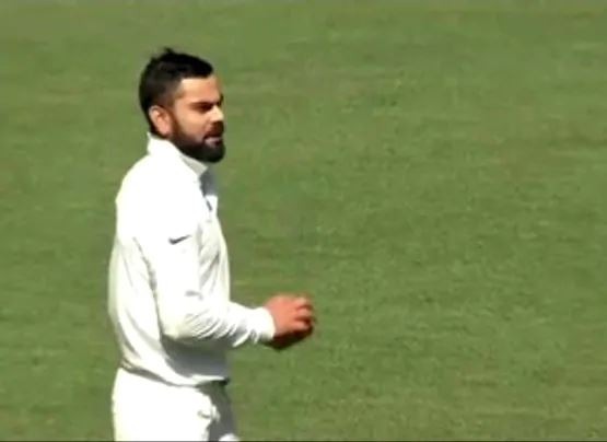 watch fans applaud virat kohlis bowling during practice match WATCH: Fans applaud Virat Kohli's bowling during practice match