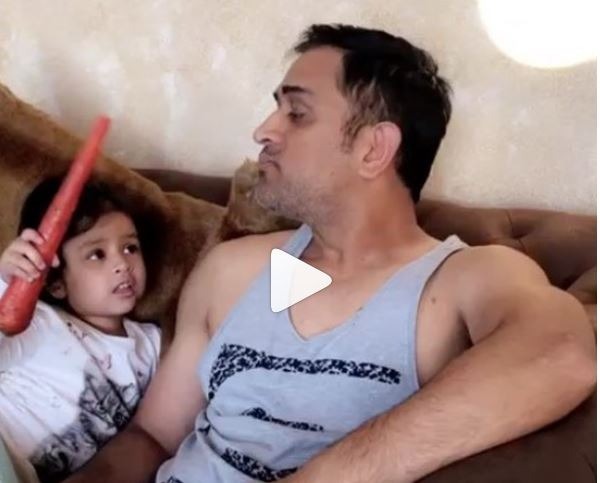 watch dhoni becomes bugs bunny for daughter ziva WATCH: Dhoni becomes 'Bugs Bunny' for daughter Ziva