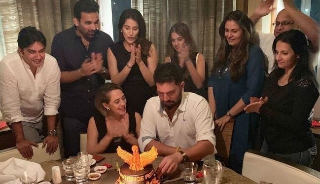 watch inside pictures of yuvraj singhs birthday party with wife hazel keech zaheer khan WATCH: Inside Pictures of Yuvraj Singh's birthday party with wife Hazel Keech, Zaheer Khan