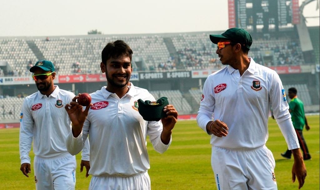 Record-breaking Mehidy lifts Bangladesh to first innings win, series sweep