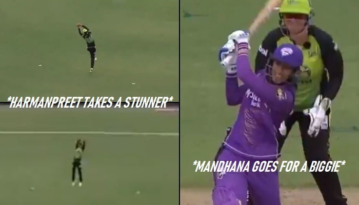 watch harmanpreet kaur takes a brilliant catch to dismisses smriti mandhana in womens big bash league WATCH: Harmanpreet takes a brilliant catch to dismiss Smriti Mandhana in WBBL