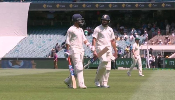 ind vs aus 3rd test day 2 tea rohit rahane take controls after losing kohli pujara IND vs AUS 3rd Test Day 2 Tea: Rohit, Rahane take controls after losing Kohli, Pujara; IND - 346/6