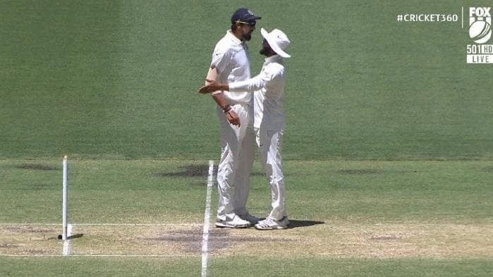 watch ishant sharma and ravindra jadeja fight with each other during perth test WATCH: Ishant Sharma, Ravindra Jadeja fight with each other during Perth Test