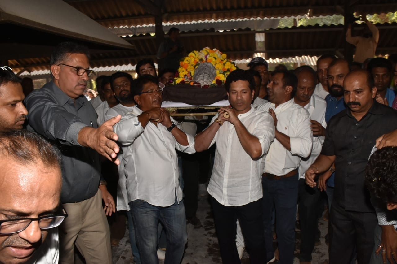 IN PICS: Emotional Sachin Tendulkar attends coach Achrekar's final journey