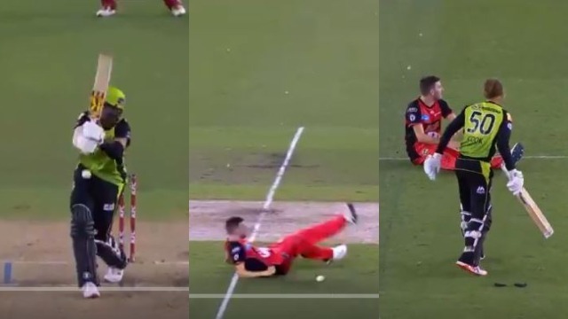 VIDEO: BBL witnesses the most hilarious run-out after batsmen run into each other
