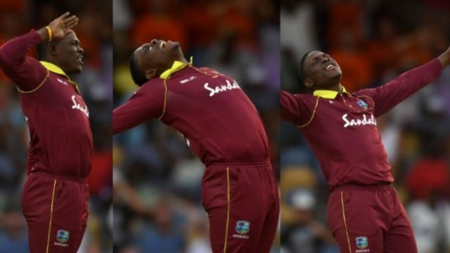 WATCH: Sheldon Cottrell's 5-wicket haul with his 'March & Salute' celebration