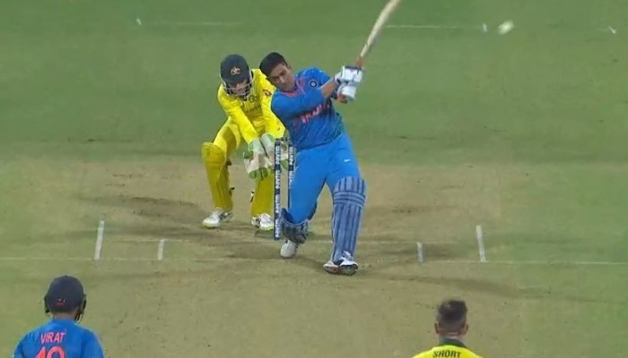 watch ms dhonis classic six that landed into the 2nd tear WATCH: MS Dhoni's classic six that landed into the 2nd tear