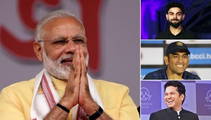 pm modi requests kohli dhoni tendulkar to inspire people to vote in 2019 elections PM Modi requests Kohli, Dhoni, Tendulkar to inspire people to vote in 2019 elections