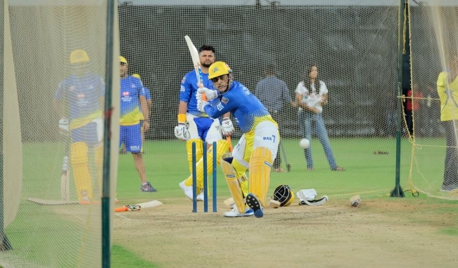 ipl 2019 dhoni goes on a six hitting spree in csks training session IPL 2019: Dhoni goes on a six-hitting spree in CSK's training session