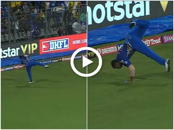 WATCH: Pollard takes a spectacular one-handed catch to stun Raina