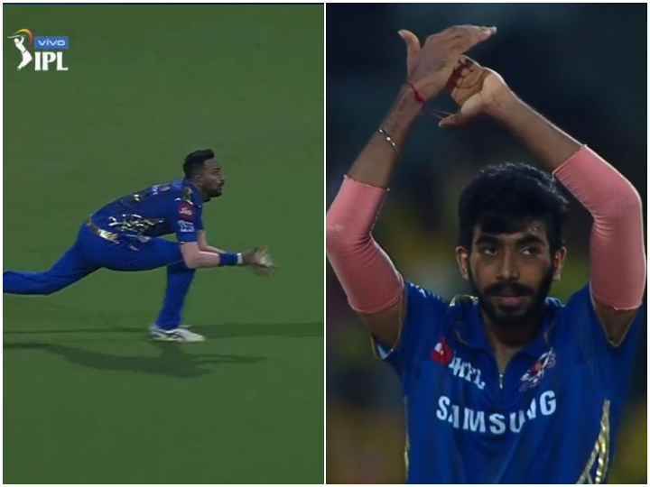 WATCH: Bumrah applauds Krunal's 'exceptional' running catch watch bumrah applauds krunals exceptional running catch WATCH: Bumrah applauds Krunal's 'exceptional' running catch
