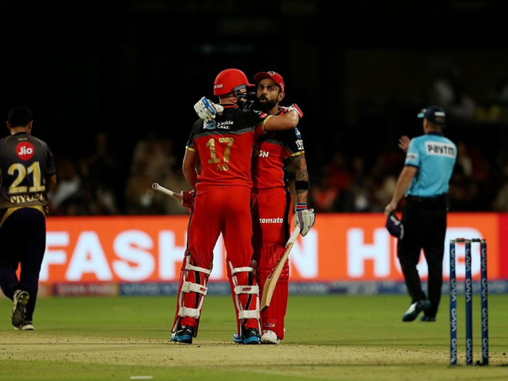 ipl 2019 rcbvskkr kohli 84 de villiers 63 power rcb to 205 3 against kkr at bengaluru IPL 2019 RCB vs KKR: Kohli, De Villiers fifties power Bangalore to 205/3