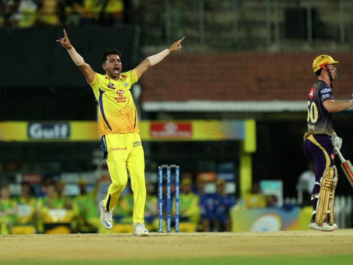 ipl 2019 csk vs kkr chahar claims three as chennai restrict kolkata to 108 9 IPL 2019, CSK vs KKR: Chahar claims three as Chennai restrict Kolkata to 108/9