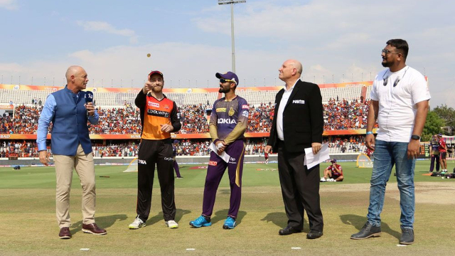 ipl 2019 srh opt to bowl against russell reliant kkr at hyderabad IPL 2019: SRH opt to bowl against Russell-reliant KKR at Hyderabad