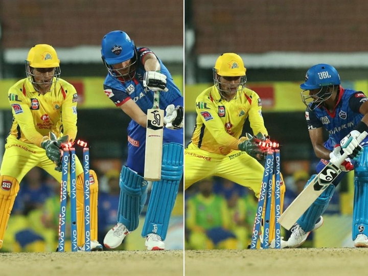 watch dhonis lightning fast stumping strikes twice to jolt delhi capitals WATCH: Dhoni's lightning-fast stumping strikes twice in one over to jolt Delhi Capitals