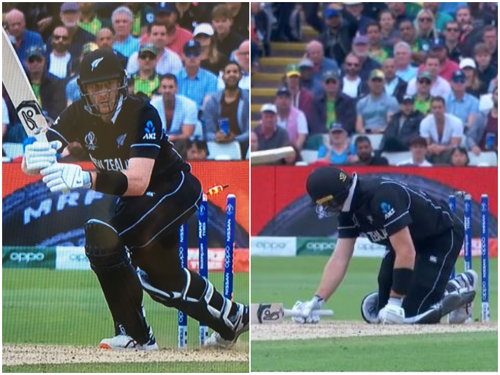 watch guptill clips his own stumps off andile phehlukwayo during wc match WATCH: Guptill wrecks his own stumps off Andile Phehlukwayo during WC match