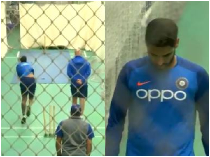 watch bhuvneshwar kumar hits the nets ahead of ind vs wi clash WATCH: Bhuvneshwar Kumar hits the nets ahead of IND vs WI clash