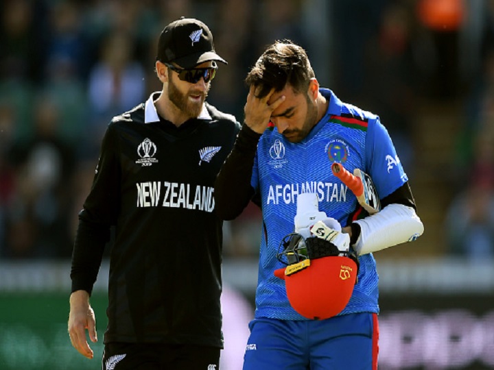 world cup 2019 rashid khan ruled out of nz game midway after blow to head World Cup 2019: Rashid Khan ruled out of NZ game midway after blow to head