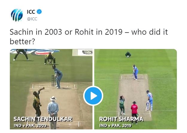 world cup 2019 tendulkar replies to icc after rohits six was compared to his World Cup 2019: Tendulkar replies to ICC after Rohit's six was compared to his