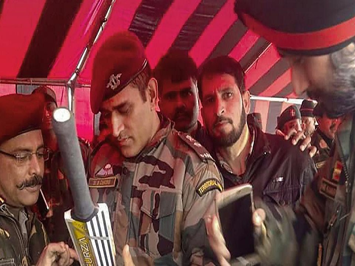 watch ms dhoni spotted playing volleyball with ta battalion WATCH: MS Dhoni Spotted Playing Volleyball With Territorial Army Battalion In Kashmir