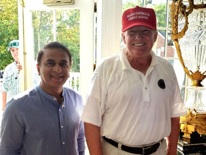 sunil gavaskar meets donald trump during his charity fund raising trip to us Sunil Gavaskar Meets Donald Trump During His Charity Fund-Raising Trip To US