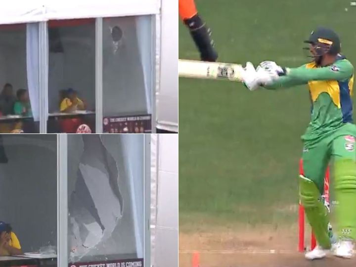 watch shoaib malik shatters window glass with his powerful sixes WATCH: Shoaib Malik Shatters Window Glass With His Powerful Sixes