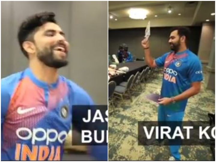 watch rohit takes heads up challenge against jadeja WATCH: Rohit Takes 'Heads Up' Challenge Against Jadeja