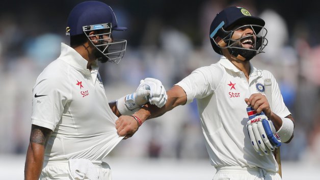 indvsban india end the first day with 356 3 an unbeaten ton by master kohli and rahane doing it right with the bat 8222 INDvsBAN: कोहली और विजय के शतक से भारत मजबूत