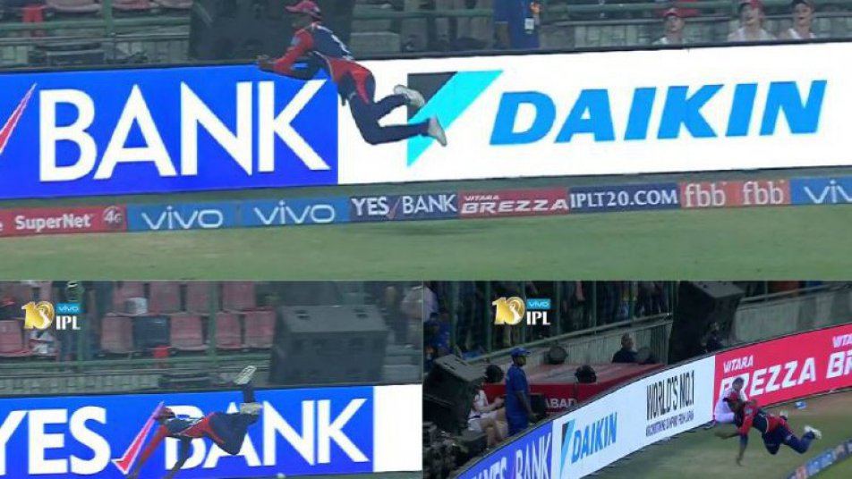 watch sanju samson stuns crowd with superlative fileding effort 9445 IPL2017: दिल्ली के लिए 'सुपरमैन' बने संजू सैमसन