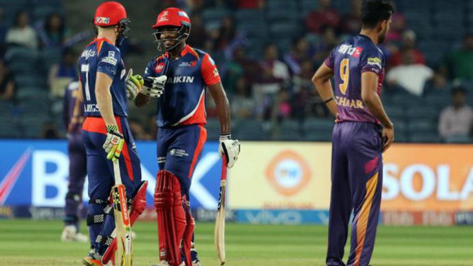 ipl2017 chris morris 38 off 9 balls helps the daredevils set a target of 206 for the supergiants 9296 RPSvsDD: सैमसन के शतक की बदौलत दिल्ली ने बनाए 205 रन