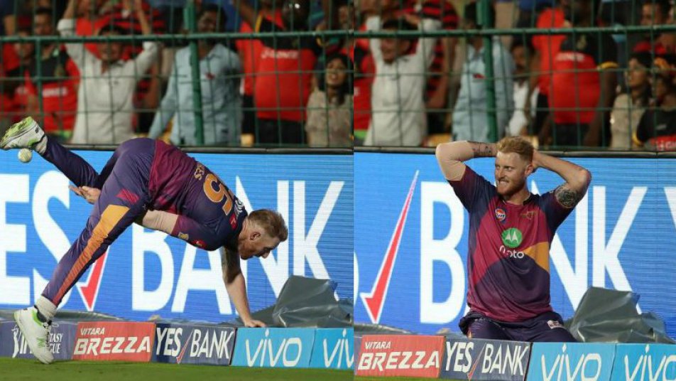 ben stokes stuns the world with his miracle boundary save to stop six 9427 IPL-10 के सबसे महंगे खिलाड़ी बेन स्टोक्स की फील्डिंग देख पूरी टीम हुई हैरान