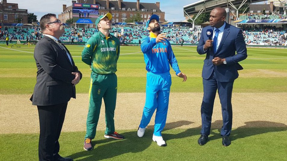 INDvsSA: चैम्पियंस ट्रॉफी 2017 में पहली बार टॉस जीता भारत, अश्विन को मौका