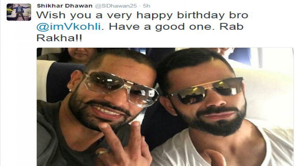 शिखर धवन: 'जन्मदिन की ढेर सारी शुभकामनाएं विराट, अच्छे से मनाओ रब राखा'