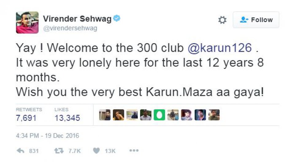 INDvsENG: 12 साल के इंतजार के बाद सहवाग को मिला अपना जोड़ीदार