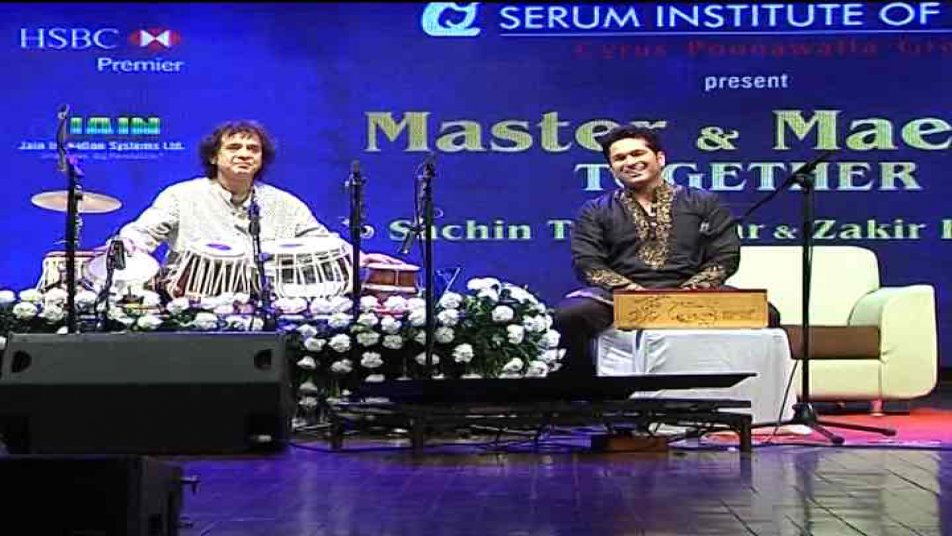 जाकिर हुसैन के साथ संगीत के मंच पर पहुंचे 'मास्टर ब्लास्टर'