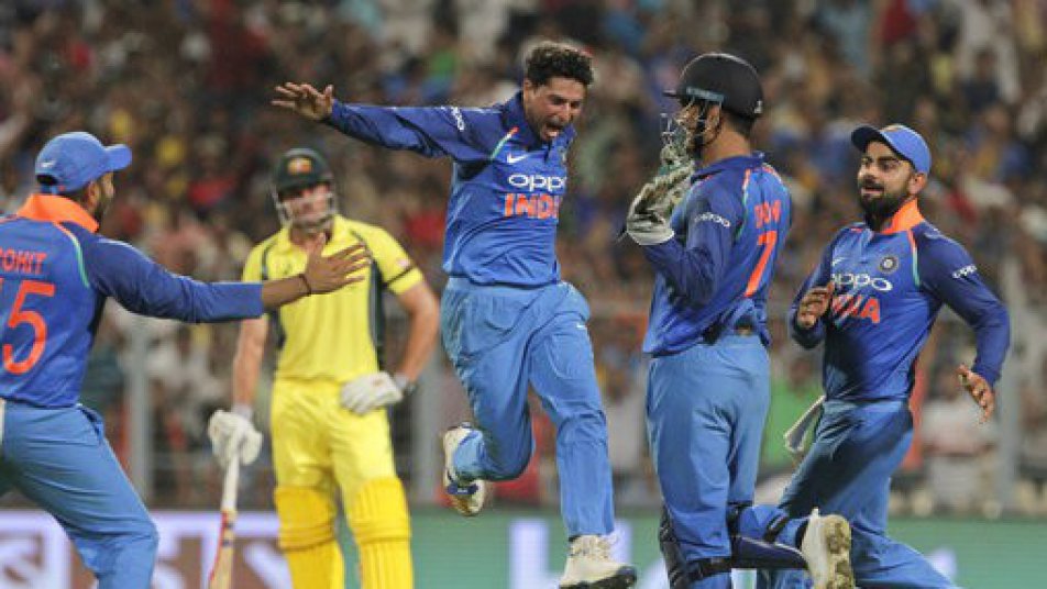 kuldeep hat trick helps india conquer australia at eden 12201 INDvsAUS: कुलदीप यादव की शानदार हैट्रिक से भारत ने दूसरे वनडे मैच में ऑस्ट्रेलिया पर दर्ज की 'शाही' जीत