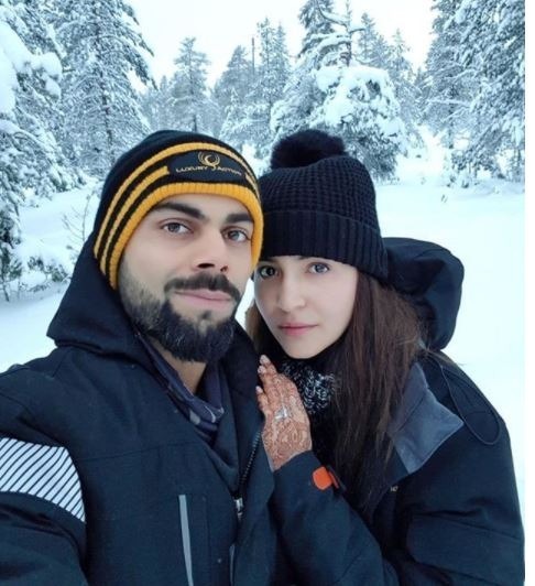 anushka sharma shares first picture of her honeymoon with virat kohli अनुष्का ने शेयर की 'हबी' विराट के साथ हनीमून की पहली तस्वीर