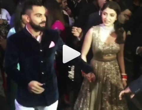 virat kohli anushka sharma reception watch video विराट-अनुष्का के ग्रैंड रिसेप्शन की देखें ये पहली वीडियो